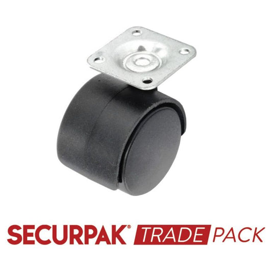 Securpak Trade Pack Twin Wheel Castors Plate 40mm 2 Pack