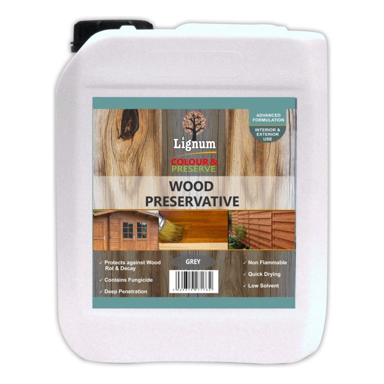 Lignum Wood Preservative 5L Grey