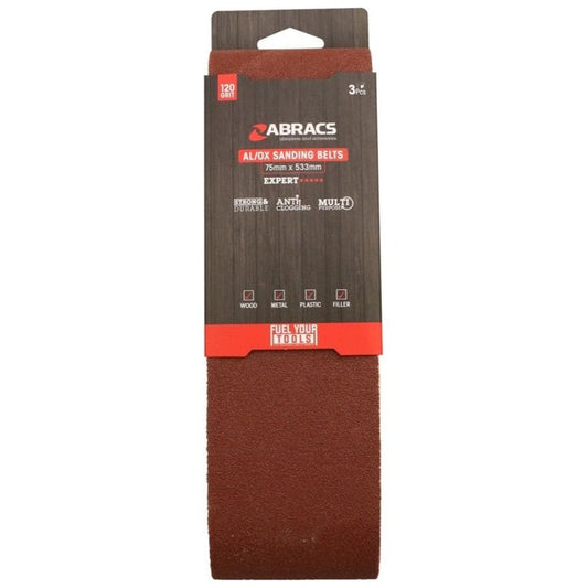 Abracs AL/OX Sanding Belt 75mm x 533mm 120 Grit