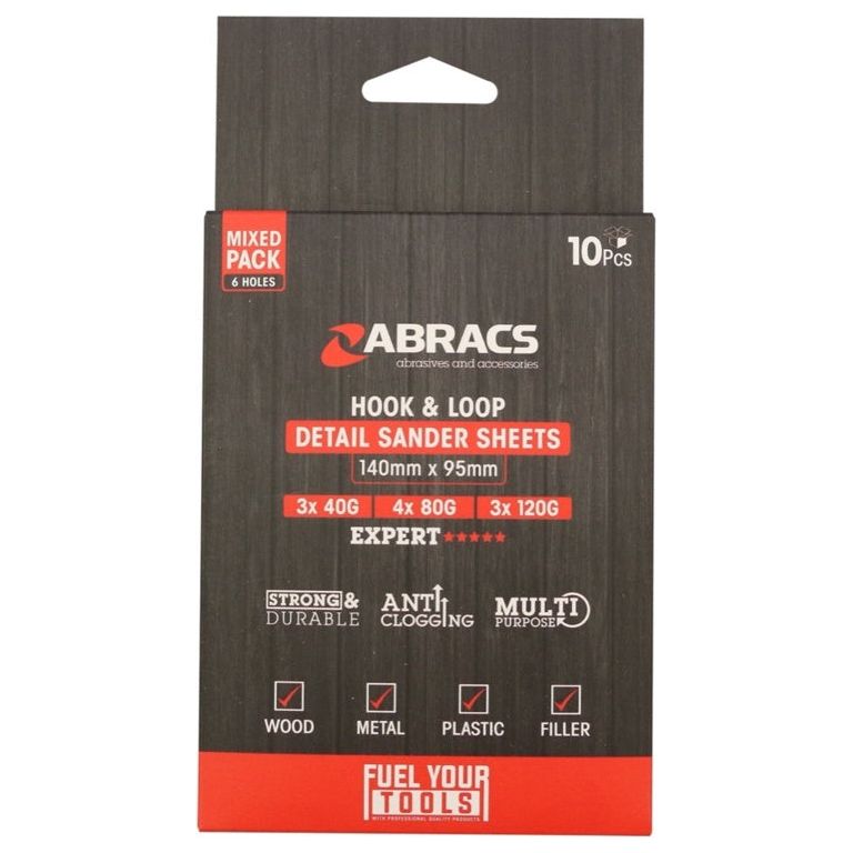 Abracs Feuilles abrasives détaillées Mix 95 x 145 Pack 10