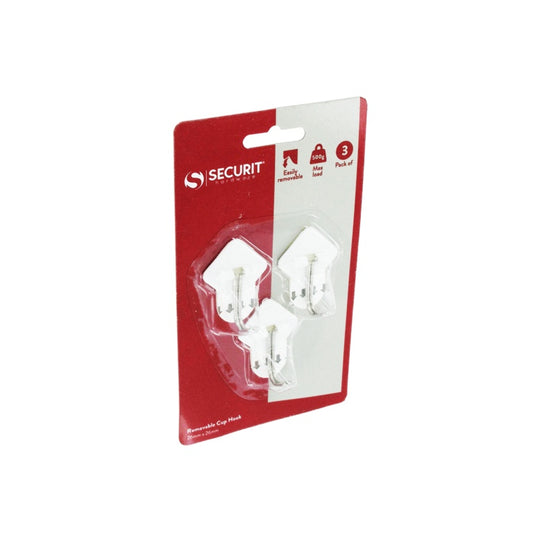 Securit Removable Cup Hooks 25 x 25mm Pack 3