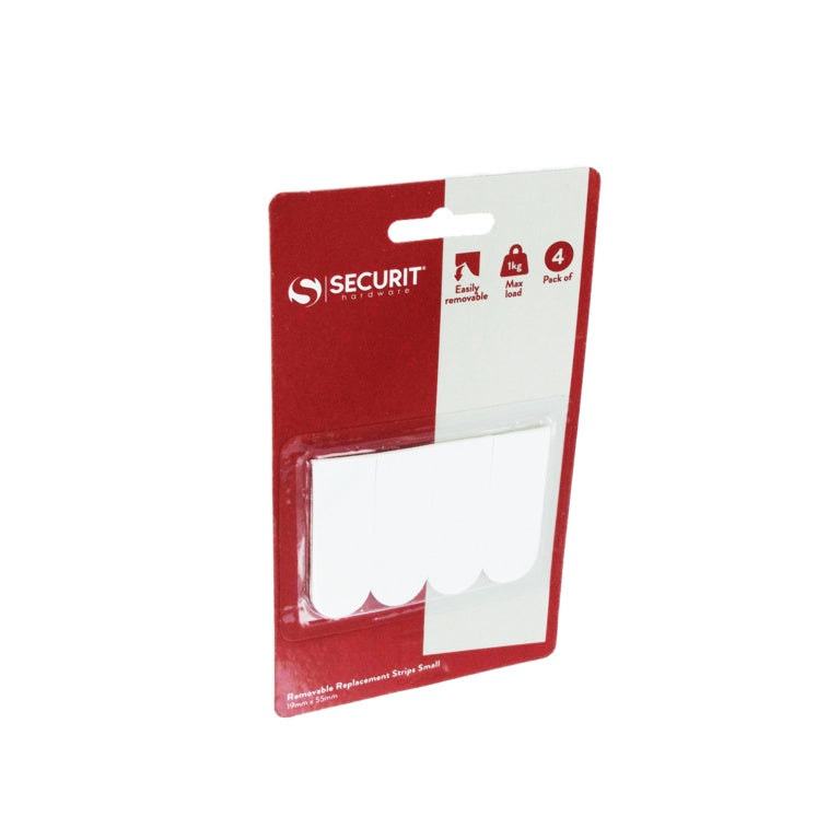 Securit Removable Replacement Strips 4 Pack Small