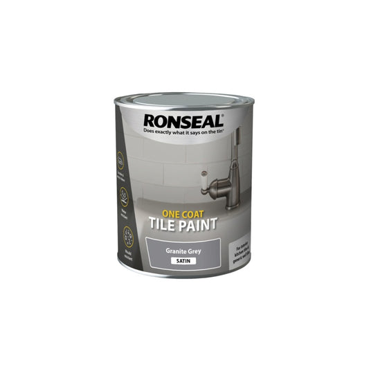Ronseal One Coat Tile Paint 750ml Granite Grey Satin