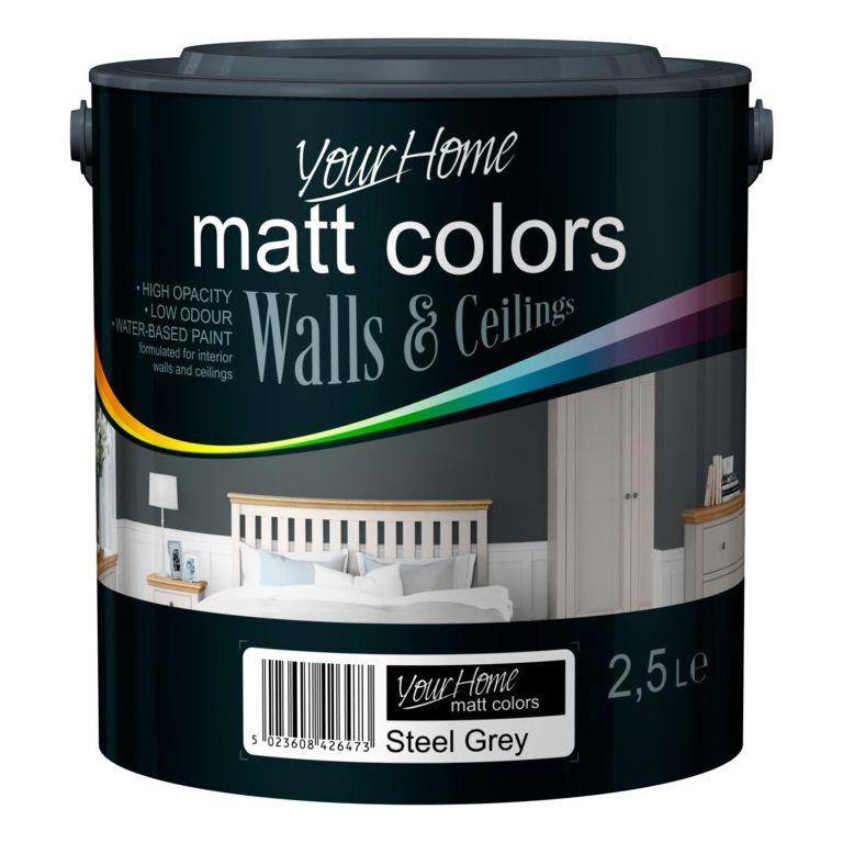 Your Home Matt Emulsion 2.5L Steel Grey