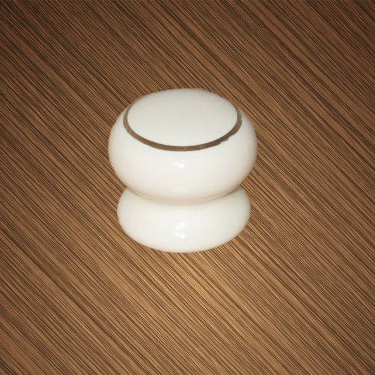 Securit White/Goldline Ceramic Knobs (2) 35mm