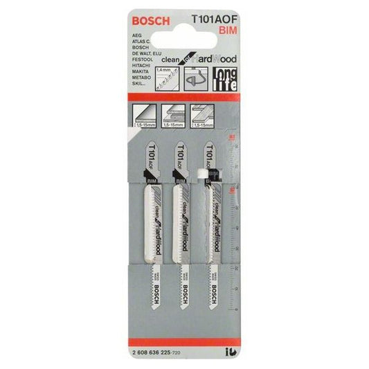 Bosch Lame de scie sauteuse pour revêtement de sol stratifié, pack 3