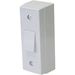 Dencon 6A, 1 Gang 2 Way Architrave Switch with Mounting Box Skin Packed