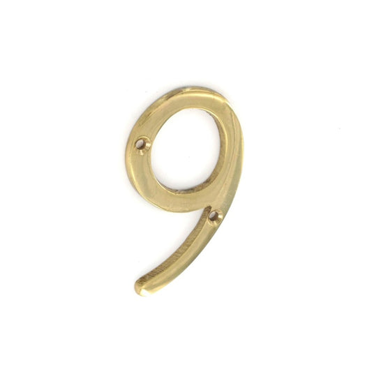 Securit Brass Numeral No.9 75mm