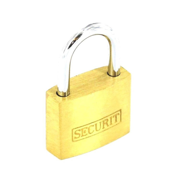 Securit Brass Padlock with 3 Keys 25mm