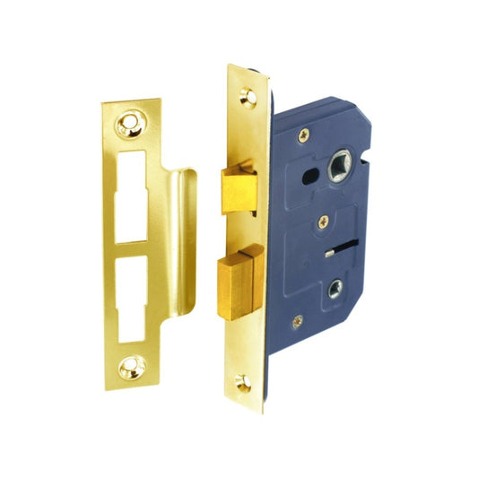 Securit Bathroom Lock Brass Plated 63mm