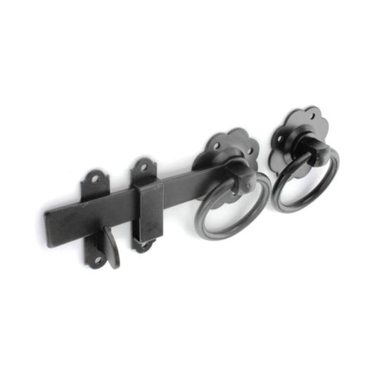 Loquet de portail à anneau Securit noir 150 mm