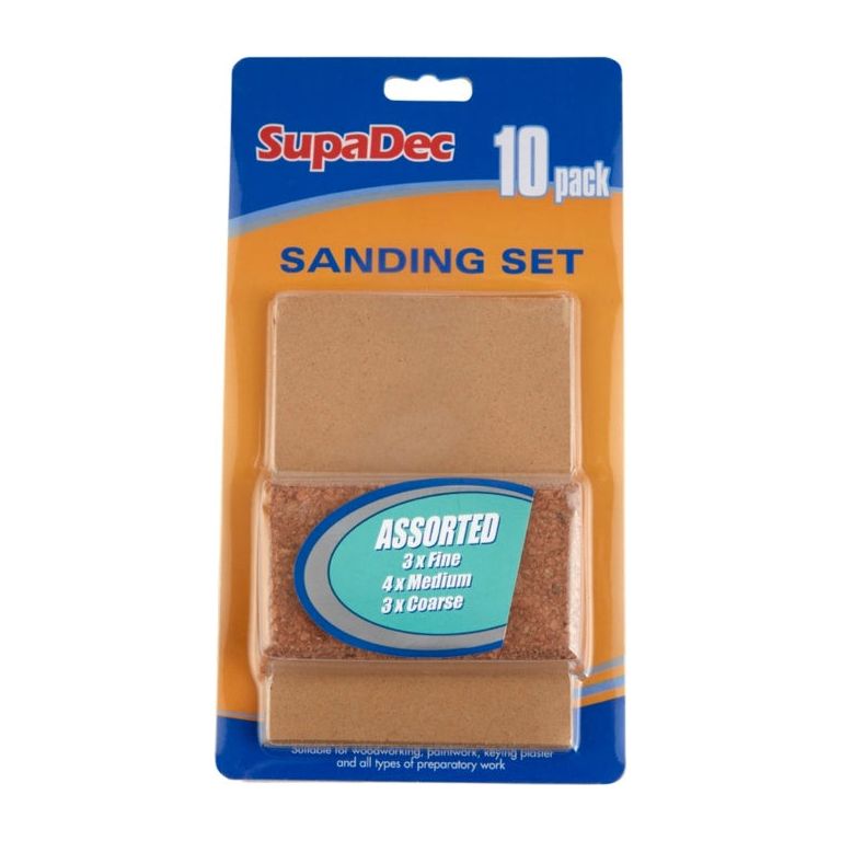 SupaDec Sanding Block & 10 Sanding Sheets