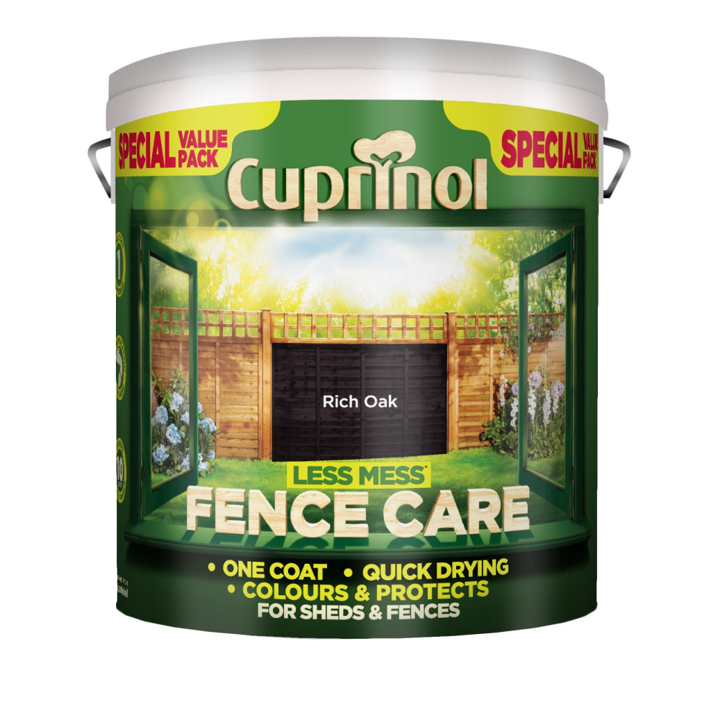 Cuprinol Menos Mess Cuidado de Cercas 6L Roble Rico