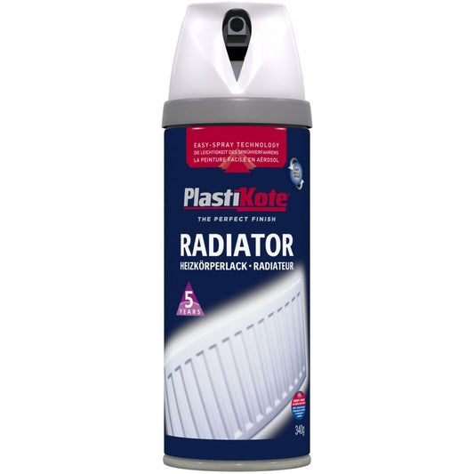 PlastiKote Radiator Spray Paint 400ml Satin White