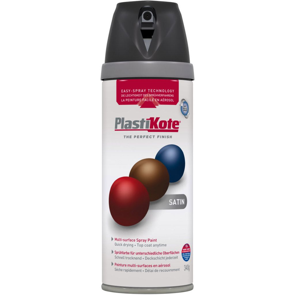 PlastiKote Twist & Spray Paint 400ml Black Satin