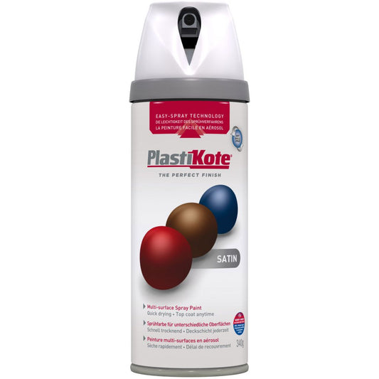 PlastiKote Twist & Spray Paint 400ml White Satin