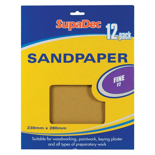 SupaDec Papier abrasif à usage général Pack 12 Fine F2