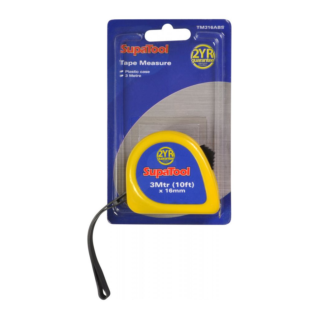 SupaTool Plastic Tape Measure 3m x 16mm