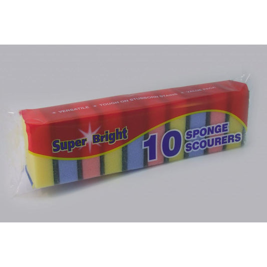 Superbright Sponge Scourers Pack 10