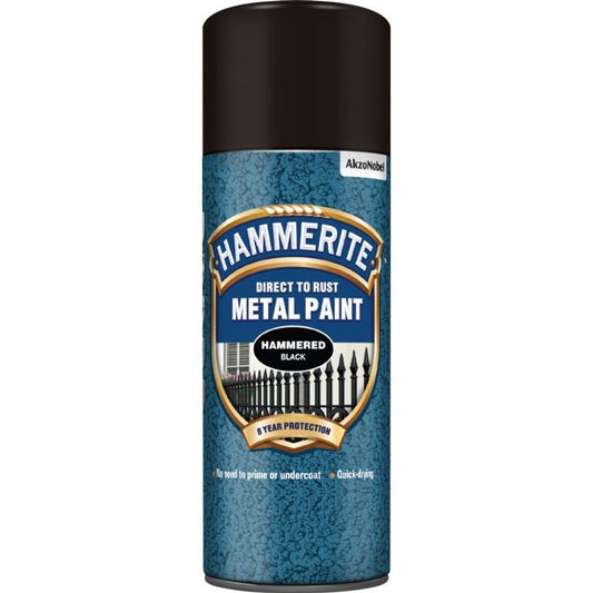 Peinture métal Hammerite 400 ml aérosol noir martelé