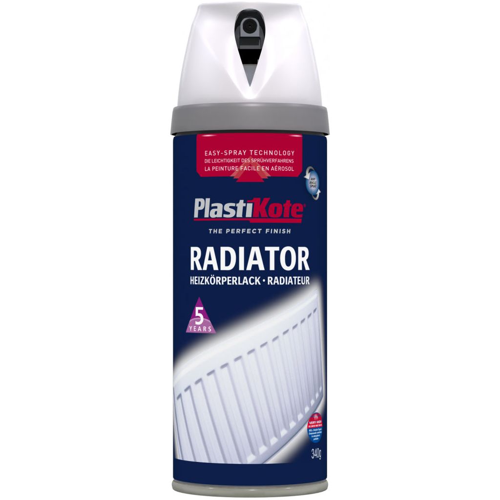 Plastikote Peinture en spray pour radiateur 400 ml Blanc brillant