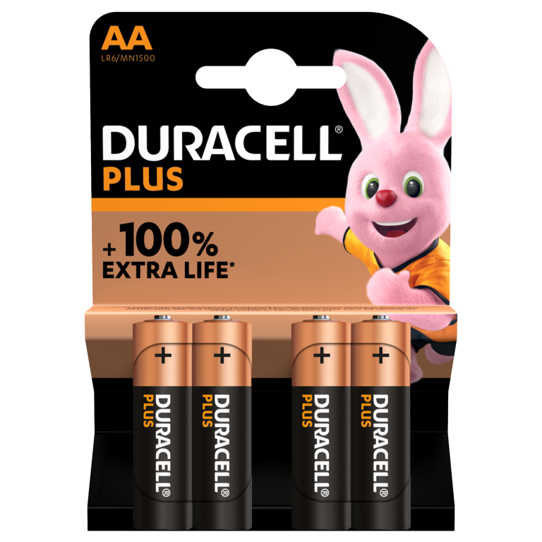Duracell Plus Power Batteries AA - Pack 4