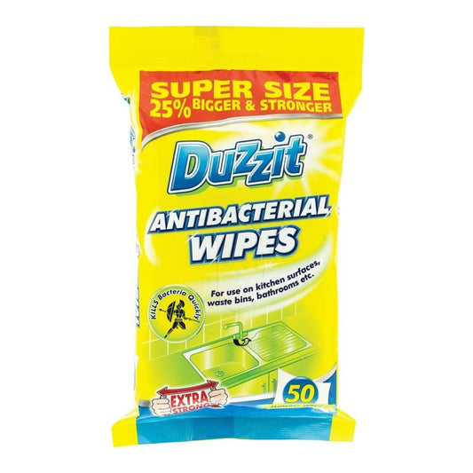 Lingettes antibactériennes Duzzit, paquet de 50