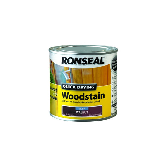 Ronseal Lasure pour bois satinée à séchage rapide 250 ml Noyer