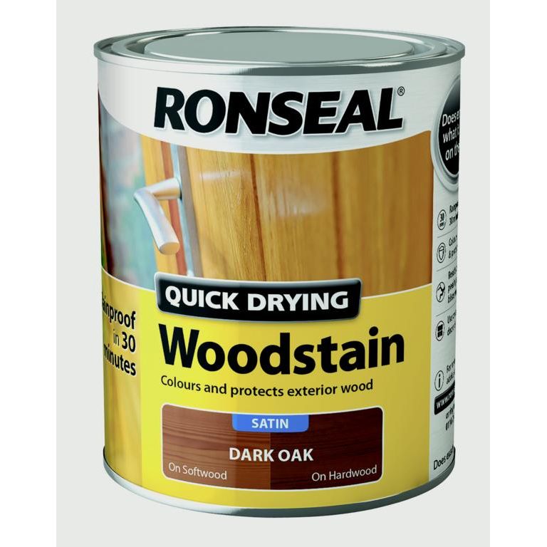 Ronseal Tinte para Madera Secado Rápido Satinado 750ml Roble Oscuro