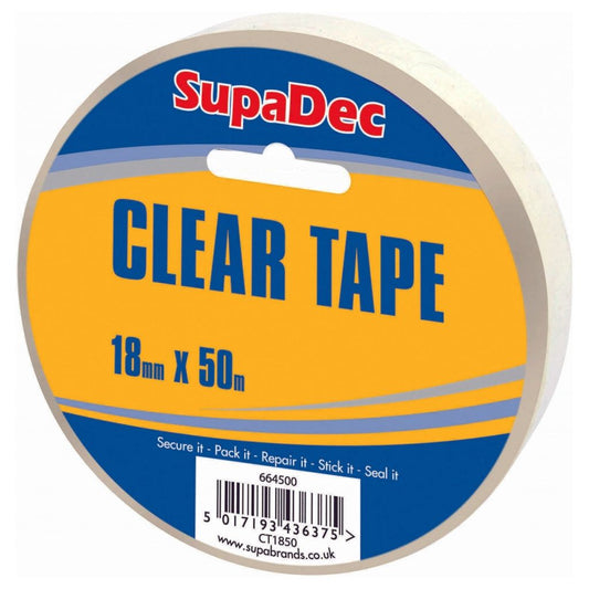 SupaDec Clear Tape 18mm x 50m