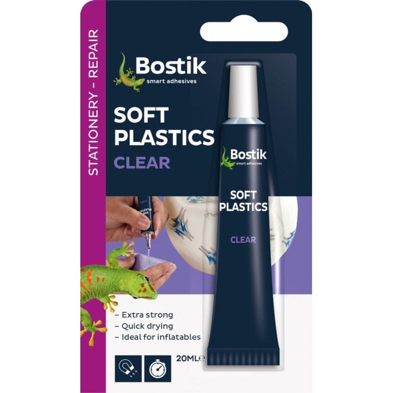 Bostik Plastiques Souples Adhésif Transparent Blister de 20 ml