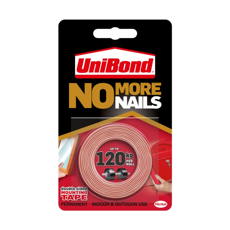 UniBond No más clavos en rollo Permanente de doble cara Ultra fuerte 19 mm x 1,5 m