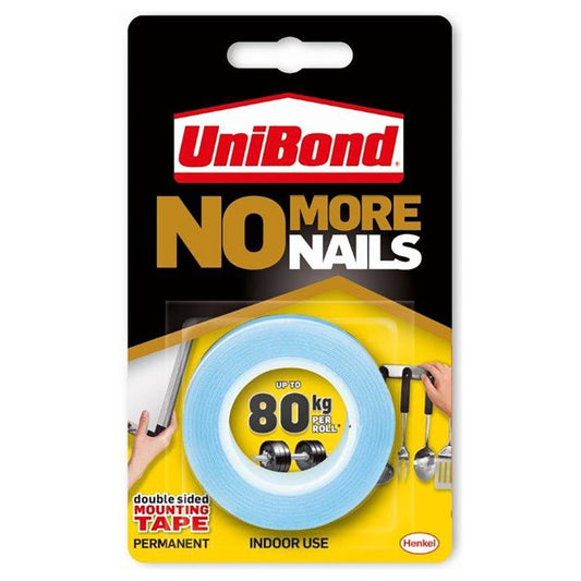 UniBond No More Nails On A Roll Permanent Strong Bond 19mm x 1.5m