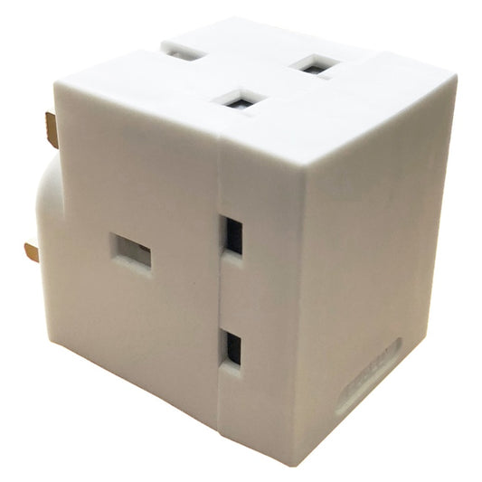 Dencon 13A, 3 Way Multiplug Fused 13A to BS1363/3 Bubble Packed