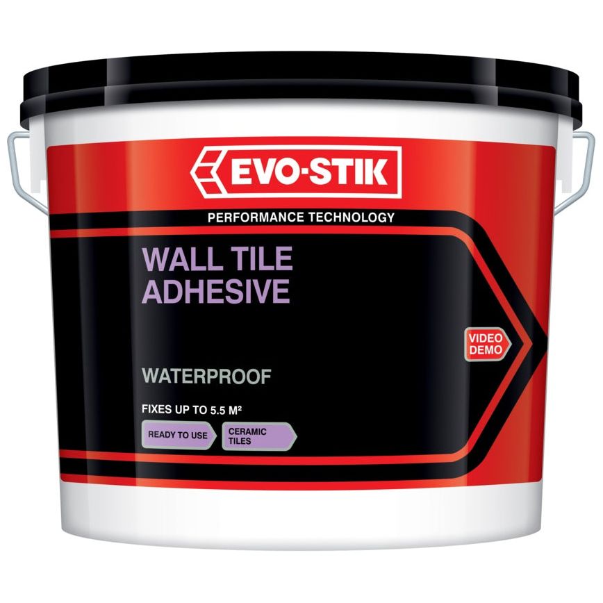 Evo-Stik Tile A Wall Waterproof Adhesive for Ceramic Tiles 2.5L
