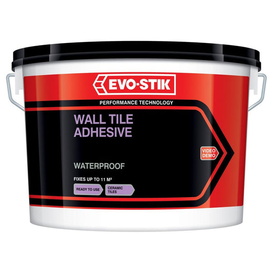 Evo-Stik Adhesivo impermeable para azulejos de pared para baldosas cerámicas 10L
