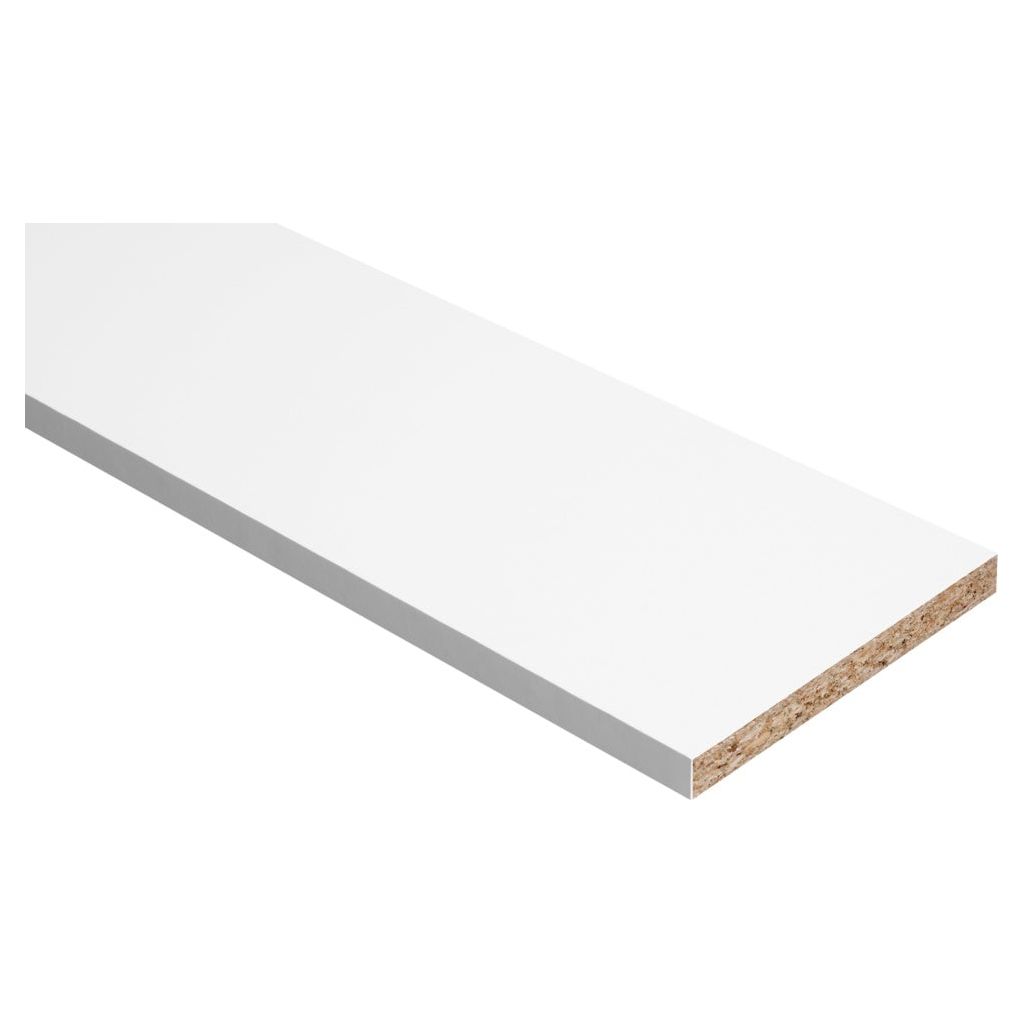 Hill Panel White Melamine Faced Chipboard 6ft x 18"