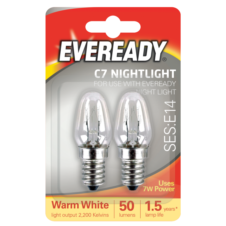 Lot de 2 ampoules de rechange pour veilleuse Eveready E14