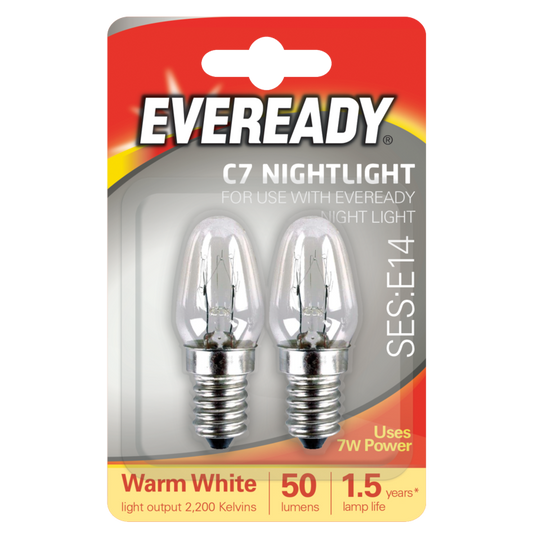 Eveready Bombillas de repuesto para luz nocturna E14, paquete doble