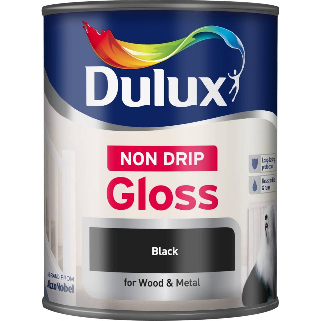 Dulux Non Drip Gloss 750ml Black