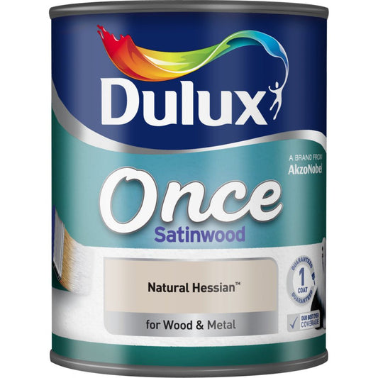 Dulux Once Satinwood 750 ml Toile de jute naturelle