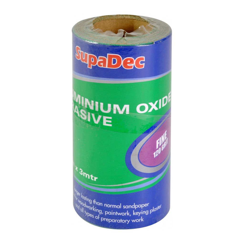 SupaDec Aluminium Oxide Roll Fine Grade, 120 Grit, 3m