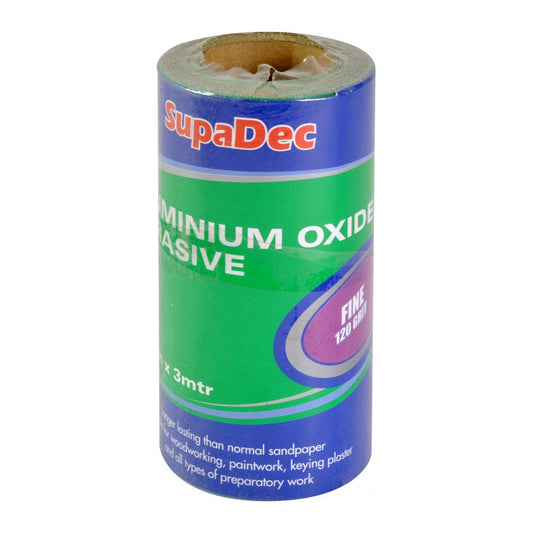 Rouleau d'oxyde d'aluminium SupaDec de qualité fine, grain 120, 3 m