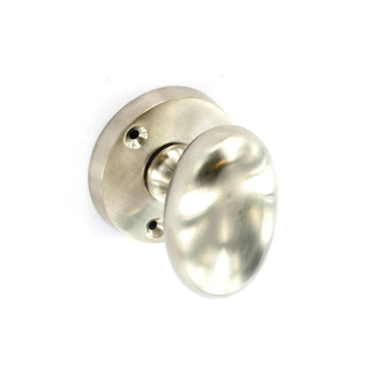 Securit Brushed Nickel Oval Mortice Knobs (Pair) 60mm