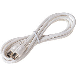 Cable coaxial para TV Dencon de 4 m, conector macho a conector coaxial, empaquetado en color blanco