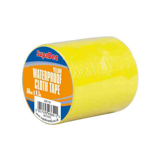 Ruban en tissu imperméable SupaDec 48 mm x 4,5 m jaune