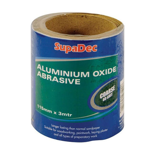 Rouleau d'oxyde d'aluminium SupaDec de qualité grossière, grain 60, 3 m