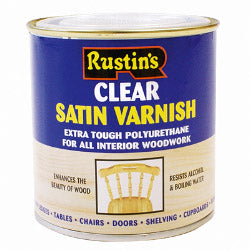 Rustins Polyurethane Satin Varnish 500ml Clear