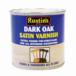Rustins Polyurethane Satin Varnish 250ml Dark Oak