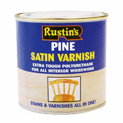 Rustins Polyurethane Satin Varnish 250ml Pine